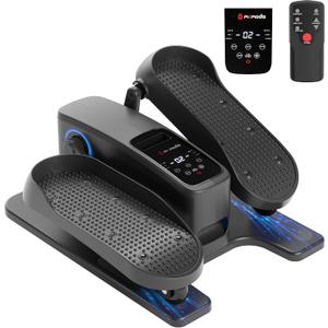 MOMODA Under Desk Elliptical Machine, 2 in 1 Electric Seated Pedal Exerciser with 12 Adjustable for Senior & Home & Office, Forward & Reverse, Manual & Auto