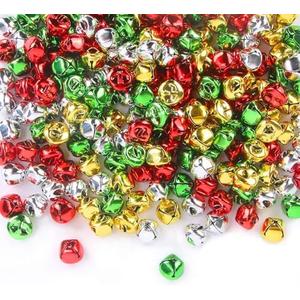 100pcs/ 1in Small Bells for Crafts Tiny Bells and Craft Bells in Bulk Small Jingle Bells for Crafting Christmas Halloween Decorations, 4 Bright Colors Jingle Bell