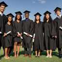 GradPlaza Matte Graduation Cap and Gown 2026 Tassel Year Middle High School College for Adult Graduation Robe (Black)