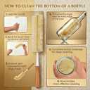 ALINK Extra Large Long Bottle Brush Set - 16" / 15" Long Bamboo Handle Bottle Cleaner for Narrow Neck Beer Wine Bottles, Decanter, Tumblers, Thermos, Jugs with Straw Brush, Kettle Spout/Lid Brush