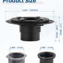 Shower Drain Base, 2-Inch ABS Shower Drain Flange, Shower Floor Drain Base Kits with Threaded Joints and Rubber Joints for 2 Inch Square/Linear Shower Drain Installation