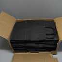 MESHA 100 Pack Black Gift Bags 8x4.25x10.5 Inch Kraft Paper Bags with Handles Bulk Craft Bag Medium Size for Wending Birthday Party Favor Retail Merchandise Bag