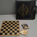 Regal Games - Reversible Wooden Board for Chess, Checkers & Tic-Tac-Toe - 24 Interlocking Wooden Checkers and 32 Standard Chess Pieces - for Age 8 to Adult for Family Fun