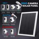 Ring Solar Panel,8W Ring Solar Charger Compatible with Stick Up Camera & Pro, Spotlight Plus & Pro, Stick Up, Spotlight Cam Battery,9.35ft Long Cable with USB-C for Outdoor Cameras (White 1pack)