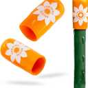 C-BITE Garden Stake Safety Caps | Vinyl Covers for Sharp Stake Tips | Fits 7/16” Plant Support Stakes | Durable Gardening Caps for Plant Protection (12 Pack - Incognito Green)