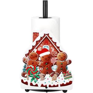 Yookeer Christmas Paper Towel Holder Gingerbread Candy Christmas Tree Towels Paper Holder for Kitchen Countertop Bathroom Home Farmhouse Replaceable Xmas Tree Decor Indoor