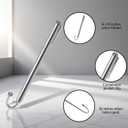 3' Telescoping Wire Reacher Pole, 36 Inch Extended Length, Collapsible Wire Reacher to 6.375",with Storage Clip and Hook,Stainless Steel