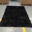 Foxmas Large Area Rugs for Living Room Bedroom 6x9 Feet, Fluffy Kids Room Plush Shaggy Nursery Rug Furry Throw Carpets for Boys Girls, College Dorm Fuzzy Rugs Home Decorate Rug, Black