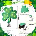 St. Patrick Day Tree Toppers LED Lighted Wood Shamrock Treetop Plug Lucky Shamrock Ornaments Green Irish Tree Decoration for St. Patrick's Day Holiday Indoor Outdoor Party Favors (10 Inches)