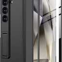 Miimall Slim Case for Samsung Galaxy Z Fold 6 Case with Screen Protector, [Wireless Charging]Built-in Adjustable Kickstand & Magnetic Hinge Protection Full-Body Phone Case for Galaxy Z Fold 6 5G Black