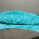 Amdrebio Blue Round Circle Rugs 6Ft for Kids Bedroom, Large Soft Fluffy Area Rug for Teen Girls Boys, Play Room Decor Aesthetic, Plush Shaggy Fuzzy Baby Carpet for Living Room Nursery Classroom Dorm