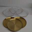 Baderke 3 Set 11.8" Chilled Serving Tray for Parties with Compartments Ice Chilled Party Platter Charcuterie Serving Board Cold Dish Dip for Fruit Seafood Vegetable Shrimp Cocktail (Gold)