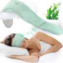 LC-dolida Sleep Masks with Bluetooth Headphones, Soft Seaweed Fiber Cotton Bluetooth Sleep Mask, Total Blackout Fully Wrapped Sleep Mask for Side Sleepers, Travel Meditation Gift, Green