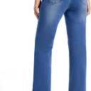 SEVEGO Tall Women's 32/34/36/38 Inseam Wide Leg Jeans High Waisted Stretchy Straight Loose Trendy Denim Pants Pockets (Blue, M)