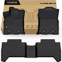 VIWIK Floor Liner for Toyota Tacoma 2018-2023 (Only for Double Cab) All Weather Custom Fit Automotive TPE Floor Mats for 1st and 2nd Row Car Mats