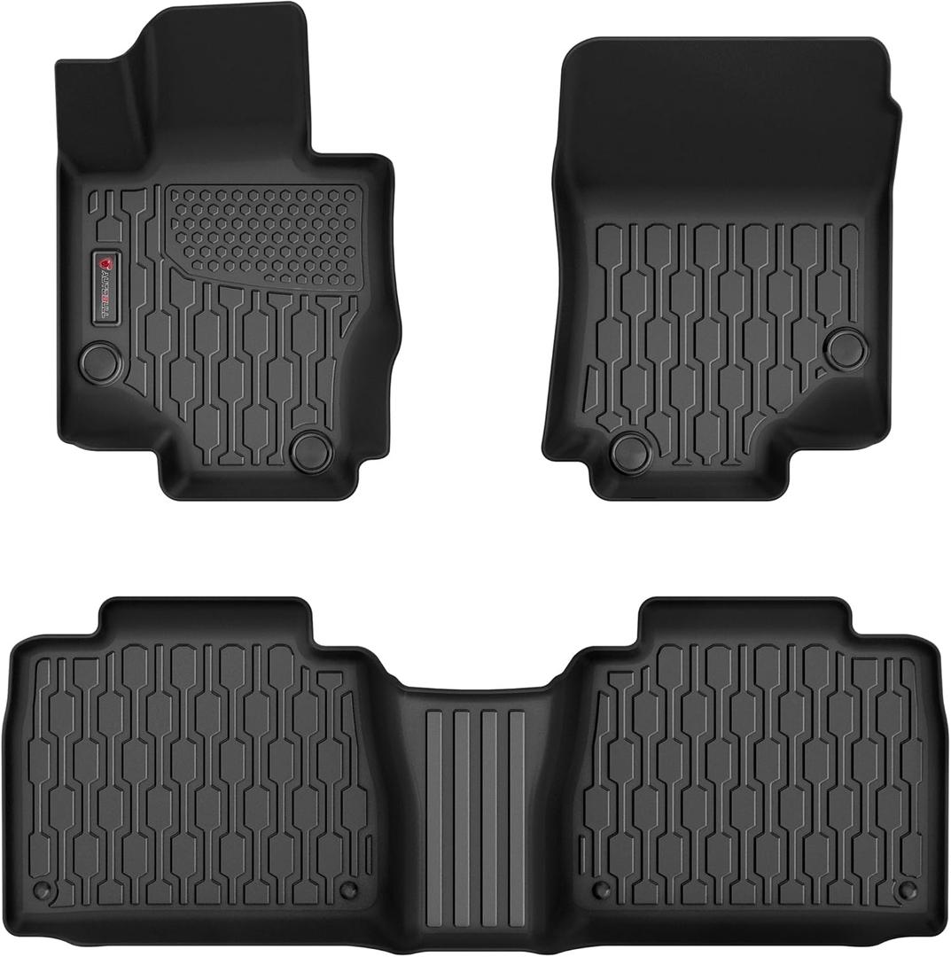 Floor Mats Compatible with 2020-2024 Mercedes Benz GLE (NOT for AMG), All Weather TPE Floor Liners, Custom Fit Car mats, 1st & 2nd Row, Black