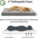 LILNAP Indestructible Dog Beds for Large Dogs, Chew Proof Dogs Bed with Orthopedic Egg Foam, Outdoor Pet Bed Mat with Washable Cover for Crate Pad and Cages,Jumbo 55"x42"x4"