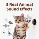 Interactive Cat Toys, Butterflies,Hidden Feathers,Realistic Animal Sounds,Touch-Activated,Rechargeable Moving Cat Toy,for Bored Adult Cats Home Alone