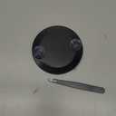 20X Black Magnifying Mirror and Eyebrow Tweezers Kit, 3.78 Inches Compact Round Magnifying Makeup Mirror with 2 Suction Cups, Mini Magnify Travel Cosmetic Mirror for Women Girl Makeup