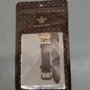 Wearlizer Leather Bands Compatible with Samsung Galaxy Watch 8 Band 40mm 44mm/Watch 8 Classic 46mm, Dressy Designer Slim Leather Strap Wristband Accessories with D-Shape Metal Buckle for Women (Brown/Rose Gold)