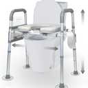 Raised Toilet Seat with Handles, Toilet Seat Risers for Seniors Width and Height Adjustable Raised Toilet Seat with Handles for Elderly (350 Pound)