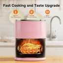 Simple Deluxe 12-in-1 Air Fryer 6.34 Qt, Digital Preset Airfryer with Visible Window, Nonstick and Dishwasher-Safe Basket, Air Fry, Roast, Bake, Dehydrate, Fries, 1700W, Pink