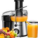 Juicer Machine, Airon Centrifugal Juicer Extractor, Max Power 800W, 3" Wide Feed Chute for Fruit Vegetable, Juice Maker with 3-Speed Setting, High Juice Yield, Easy to Clean, Stainless Steel, BPA Free