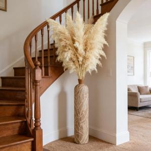 15 Stems 42"/3.5 ft Natural Pampas Grass Decor Tall, Large pompas Grass,Floor Vase Filler,Tall Pampas Grass for Floor Vase,Wedding Floral Arrangements, Party,Rustic Farmhouse, Boho Home Decor