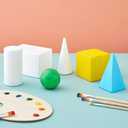 Bright Creations Foam Shapes Set - 6-Pack, White, 2.5-5.9 in - Geometric Shapes for Drawing & Modeling - 3D Foam Forms for Crafts & Education