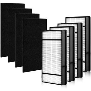 4 + 4 Pack Air Filters,Compatiable with Honeywell H Filter,True HEPA Replacement Filters H Compatible with Honeywell HRF-H1 HRF-H2 Fits Model HPA050, HPA150, HPA060, HPA160, HHT055, HHT155
