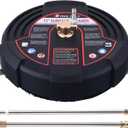 Tool Daily 15 Inch Pressure Washer Surface Cleaner with 3 Wheels, 2 Extension Wands, Surface Cleaner for Pressure Washer Attachment for Concrete, Driveway, Sidewalk, Patio, 3600 PSI