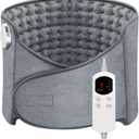 Heat Pad for Back Pain Relief Electric Heating Pads with 6 Temperatures Soft Detachable Heat Pad for Man Women (Gray)