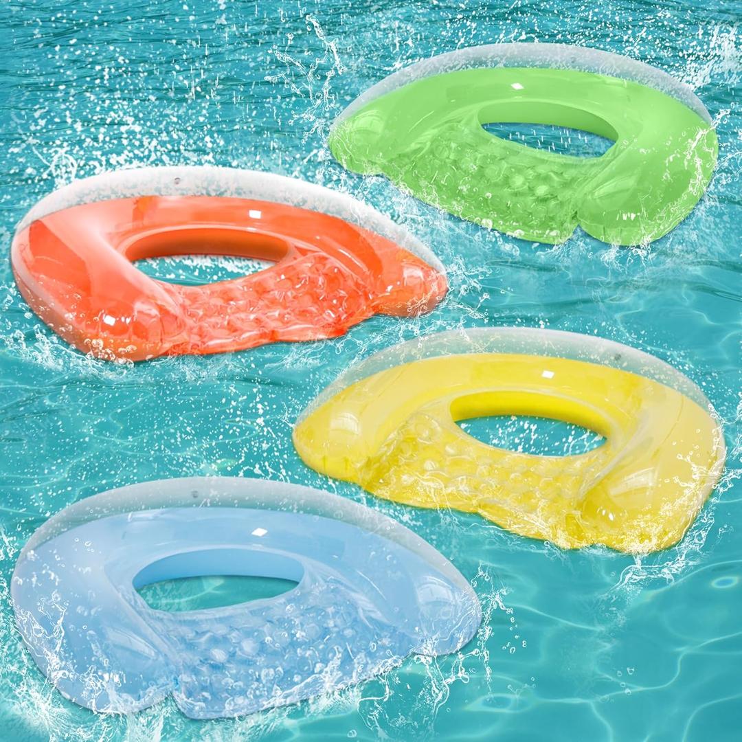 4 Pack Pool Floats Adult, PuppyuWil Minimalist Design Pool Chair Float, 52" X 38" Dopamine Colors, Drifter, Chair, Hammock 3-in-1 Inflatable Pool Toys for Pool Party, Lake, River, Sea, Outdoor (Blue & Green & Yellow & Orange)