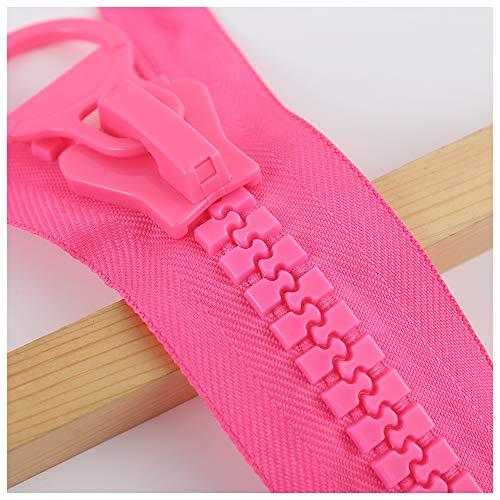 #20 Super Large Tamaño Grande Disponible Separating Plastic Zipper Rose Red Heavy Duty Zippers 10 inches Long with 1 Sliders for DIY Sewing Tailor Crafts Bags or Adornment (Rose Red 2 Pcs)