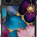 FUNMIKO for iPhone 16 Pro Case Wireless Charging & Military-Grade Protection - Trendy Floral Design for Women Girls, Matte Non-Slip Phone Cover with Shockproof Corners - Vibrant Flower Pattern