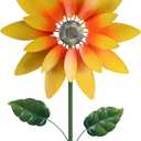 hogardeck Outdoor Wind Spinner, 61" Metal Sunflower Wind Spinner with Stake, 360 Rotating Windmill Yard Art, Kinetic Wind Sculptures for Home Lawn Backyard Patio Decor, Gifts for Garden Lovers