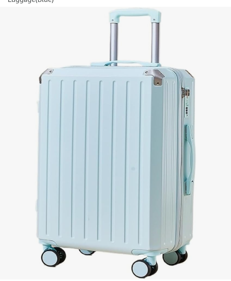 Suitcase Fashionable Retro Anti-collision Trolley Case With Zipper Charging Port Travel Password Box For Men And Women Luggage(Blue)