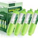RVGUARD Inline RV Water Filter, Reduces Odors, Bad Taste, Rust, Chlorine, Ideal for RV and Marine use, 4 Pack