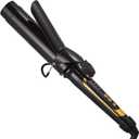 Lanvier 1 1/2 Inch Curling Iron 1.5" Barrel Curling for Medium & Long Hair with Soft and Relax Curls, Up to 450F Worldwide Voltage (100-240V) Hair Curler for Traveling, Hair Waving Style Tool  Black