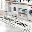 Laundry Room Rug Non Slip Floor mats Farmhouse Large Laundry Rugs for Laundry Runner Room Mat Washer and Dryer Carpet Laundry Room Decor 24x72inch (White)