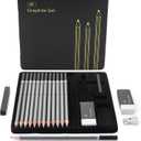 Mr. Pen- Drawing Sketching Pencil Set, 19 pcs, Graphite Pencils (10B-6H), Graphite Sticks, Erasers, Metal Sharpener, for Drawing, Sketching, Shading & Art Projects (Black)