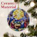 5 x Christian Gifts: Nativity Scene Ornament | Christmas Ornaments (Religious Christmas Decorations), Christian Holiday Decor, Holy Family Ornament, Religious Gifts, Baptism Gift & Xmas Gift