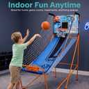 SereneLife Dual Shot Basketball Arcade Game with Electronic Scorer, 8 Game Modes, Indoor Outdoor 2 Player Basketball Shooting Game, Foldable Arcade Set with 5 Balls and Pump, One Size