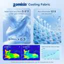 ZOMISIA Cooling Dog Bed for Crate, Q-Max>0.5 Cooling Mat with Removable Washable Cover, Orthopedic Egg Crate Foam Summer Pad for Extra Large Dogs, 41x27 Inch, Grey