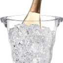 Dicunoy Ice Bucket, 4 Liter Plastic Champagne Bucket Chiller, Thick Clear Beverage Tubs with Handle, Thick Cooler Bucket for Bar, Home, Parties, for or Champagne Bottles