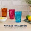 US Acrylic Optix Mini Plastic Reusable Drinking Glasses (Set of 8) 8oz Juice Cups in Jewel Tone Colors | BPA-Free Tumblers, Made in USA | Top-Rack Dishwasher Safe