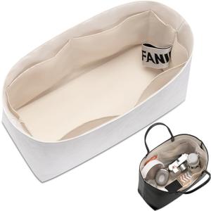 ST Louis GM Tote Bag Organizer Insert for Saint Louis GM Bags, Custom Fit Inside Premium Craie Lightweight Water Resistant Purse Insert with Cup Holder Accessories