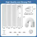Portable Air Conditioner Window Vent Kit with 80" Length Hose, Adjustable Window Seal with 5.9 Inch Diameter for Ducting Universal Portable AC Seal Panel for Horizontal & Vertical Window