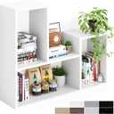 Kaboon Free-Form Modular Shelving Unit, Freestanding Bookcase 10 Inches Deep, Display Shelf Storage Organizer for Home Office, White