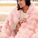 Bedsure GentleSoft Fluffy Fuzzy Throw Blanket for Girl, Soft Cozy Faux Fur Fleece Minky Blanket, Cute Room Decor Couch Bed Cover, Thick Warm Plush Women Teenage Gifts, 870GSM, Tie-dye Pink